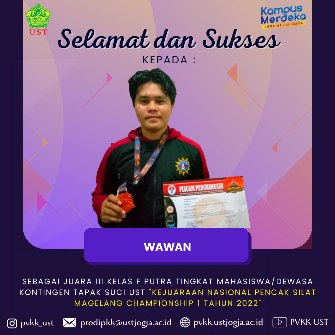 Read more about the article Wawan. Juara 3 Kelas F Putra “Kejuaraan Nasional Pencak Silat Magelang Champpionship 1 Tahun 2022”